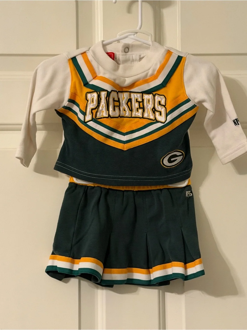 NFL Green, Gold & White Packers Cheer Outfit